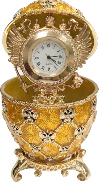 купить Яйцо пасхальное "Коронационное-часы-орел" цвет золотой