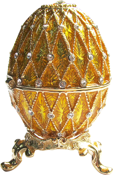 Яйцо пасхальное "Сетка 5 рядов" со стразами, цвет золотой