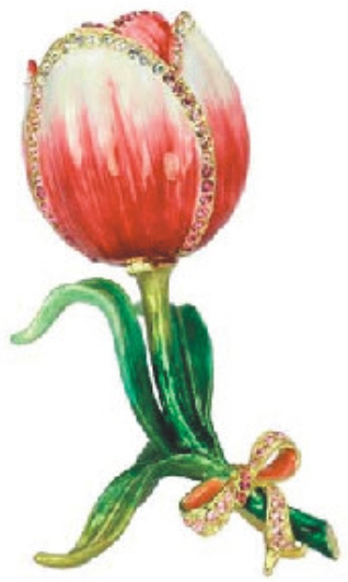 купить Шкатулка "Красный тюльпан" со стразами, цвет красный