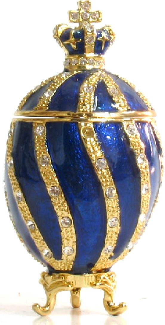 Яйцо пасхальное "Витое c короной", цвет синий