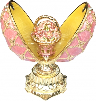 купить Яйцо пасхальное открывающееся "Корзина" с сюрпризом, цвет розовый
