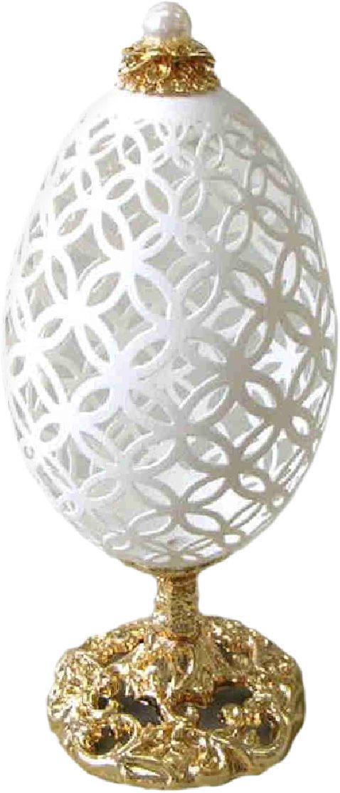 Яйцо пасхальное "Ажурное" , цвет белый