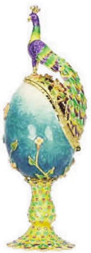 Яйцо пасхальное "Павлин" , цвет синий