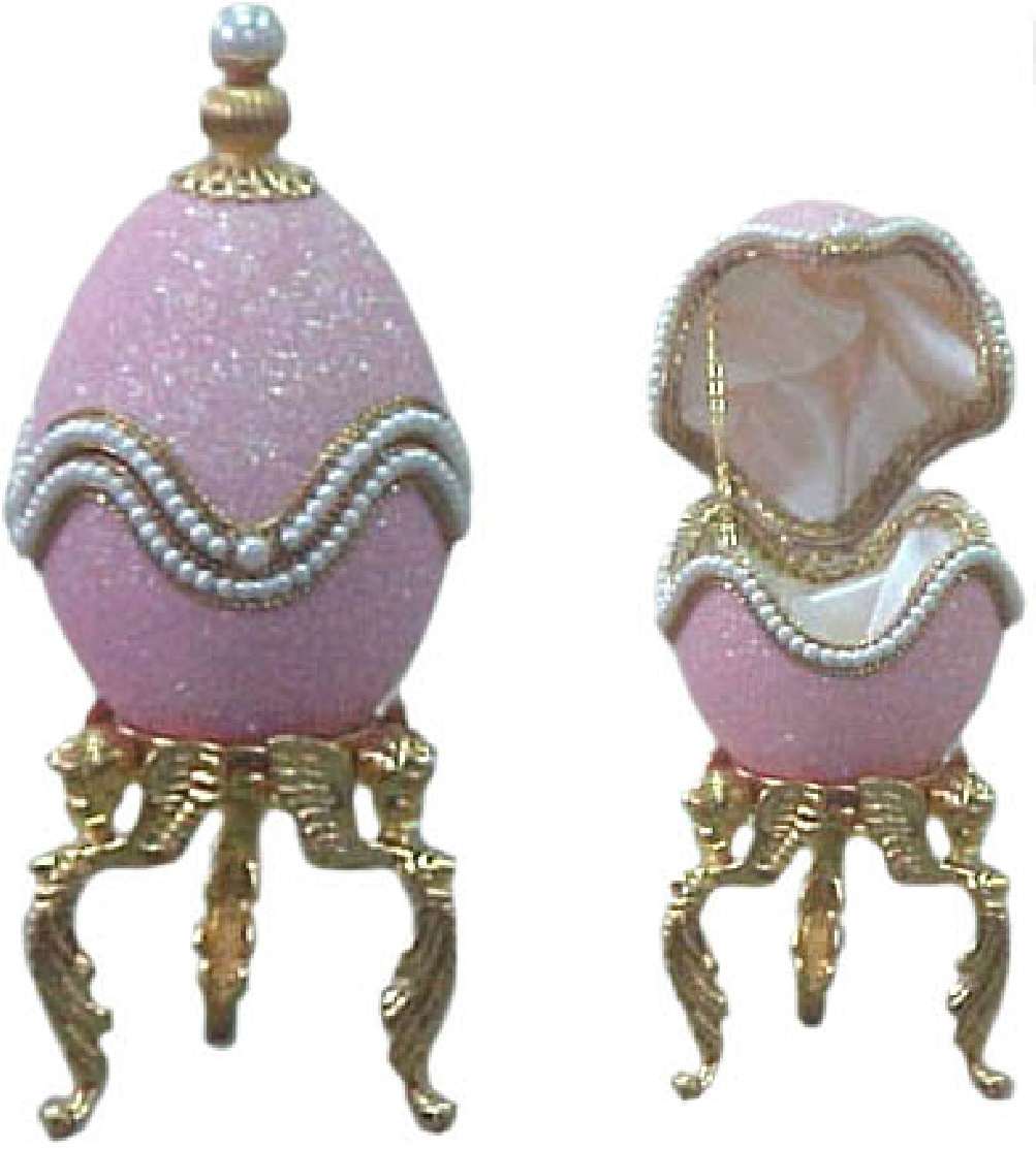 Яйцо-шкатулка скорлупа "Ракушка " с блестками розовое