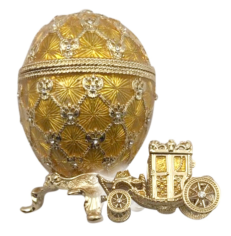 Яйцо пасхальное "С каретой среднее", цвет золотой