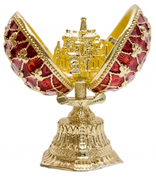 купить Яйцо пасхальное открывающееся "Храм Василия Блаженного" с сюрпризом, цвет красный