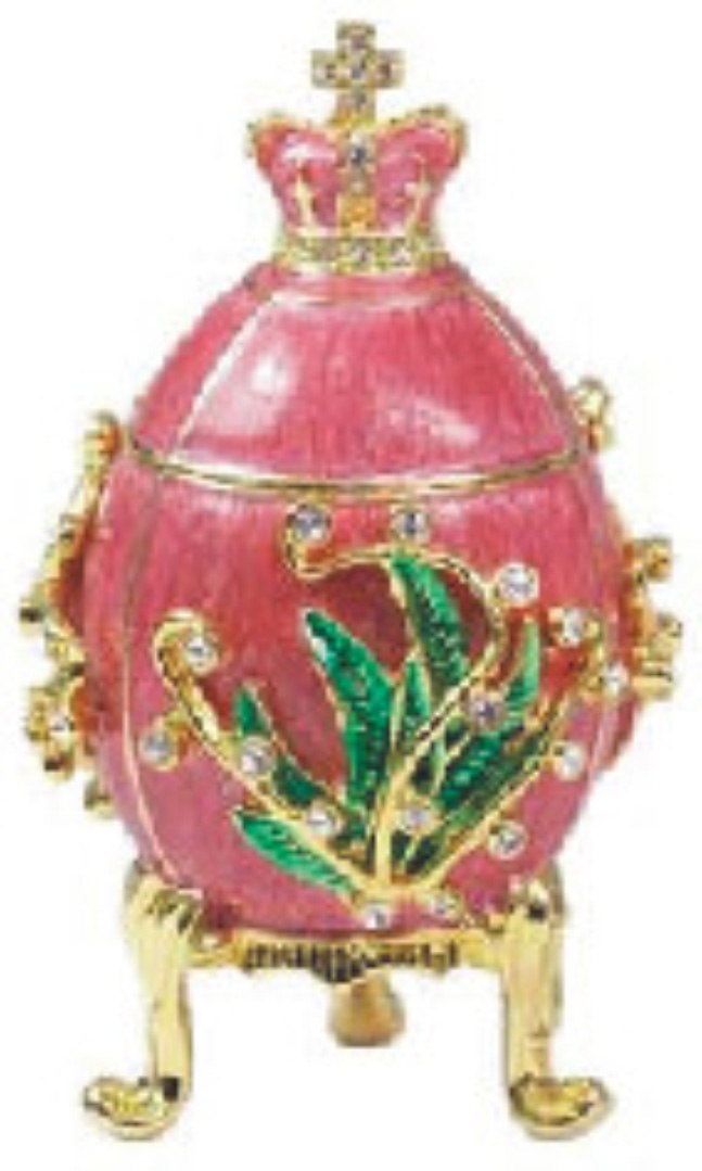 Яйцо пасхальное "Ландыши" , цвет розовый