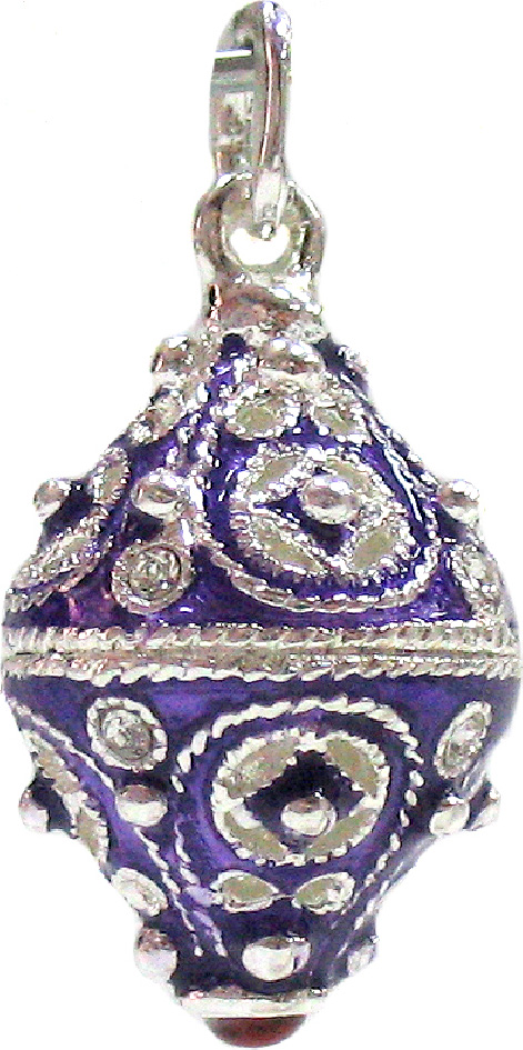 Кулон фиолетовый со стразами и камнем