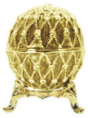 Яйцо пасхальное "Сетка 4 ряда" со стразами, цвет золотой
