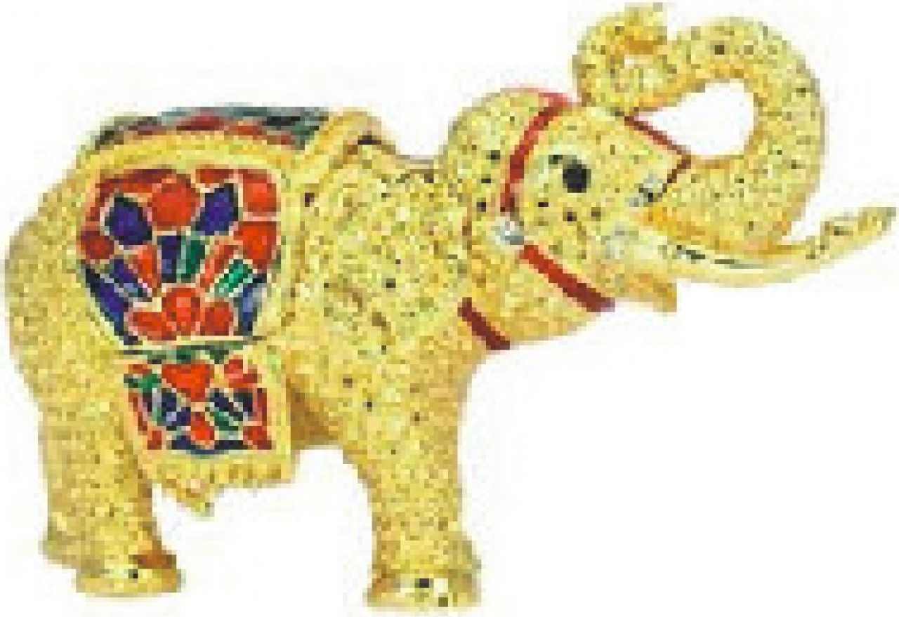 Шкатулка "Слон", цвет золотой